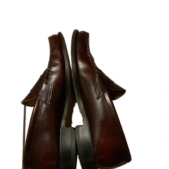 JOHNSTON MURPHY ARISTOCRAFT HEIDELBERG BURGUNDY LEATHER PENNY LOAFER SIZE 8 - Picture 7 of 8